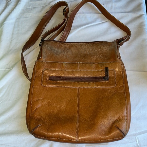 Le Donne Crossbody TAN camel crossbody Bag Purse Brown Leather Boho zip up boho - Picture 15 of 16